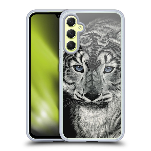 Stanley Morrison Black And White Blue Eyed Snow Leopard Cat Soft Gel Case for Samsung Galaxy A34 5G