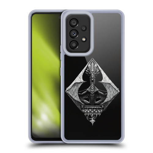 Stanley Morrison Black And White Gothic Diamond Dragon Soft Gel Case for Samsung Galaxy A53 5G (2022)