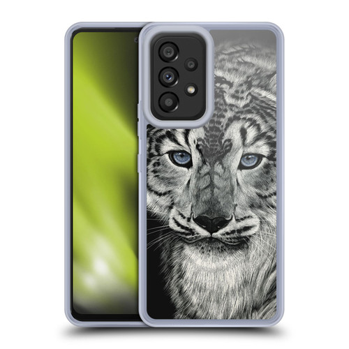 Stanley Morrison Black And White Blue Eyed Snow Leopard Cat Soft Gel Case for Samsung Galaxy A53 5G (2022)