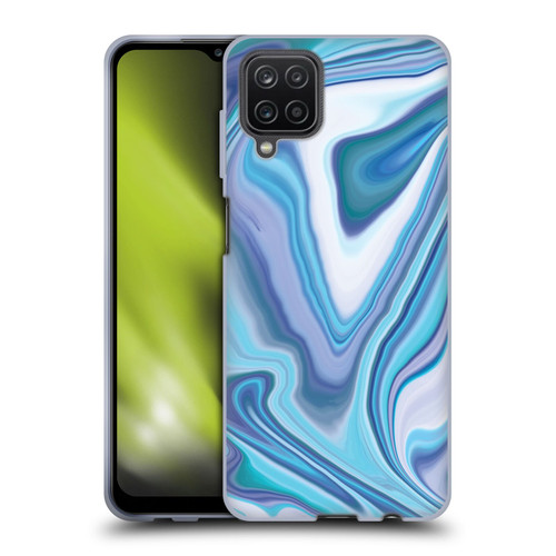 Suzan Lind Marble Dark Blue Pastel Soft Gel Case for Samsung Galaxy A12 (2020)