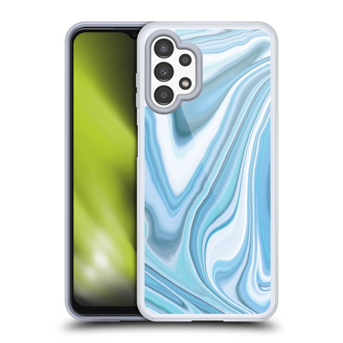 Suzan Lind Marble Light Blue Pastel Soft Gel Case for Samsung Galaxy A13 (2022)