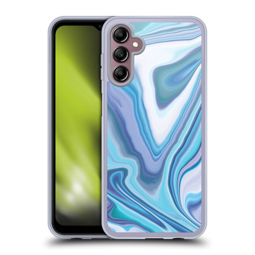 Suzan Lind Marble Dark Blue Pastel Soft Gel Case for Samsung Galaxy A14 5G