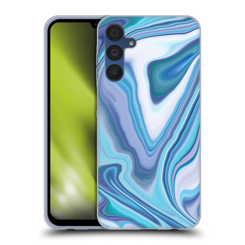 Suzan Lind Marble Dark Blue Pastel Soft Gel Case for Samsung Galaxy A15 & MagSafe