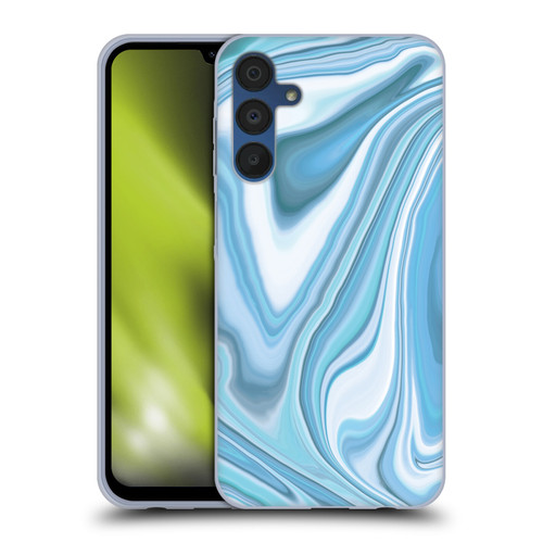Suzan Lind Marble Light Blue Pastel Soft Gel Case for Samsung Galaxy A15 & MagSafe