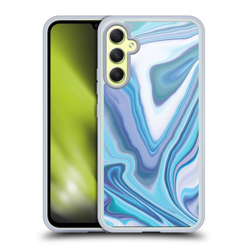 Suzan Lind Marble Dark Blue Pastel Soft Gel Case for Samsung Galaxy A34 5G