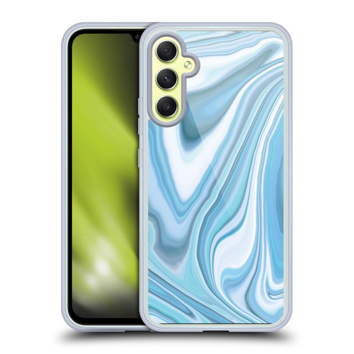 Suzan Lind Marble Light Blue Pastel Soft Gel Case for Samsung Galaxy A34 5G