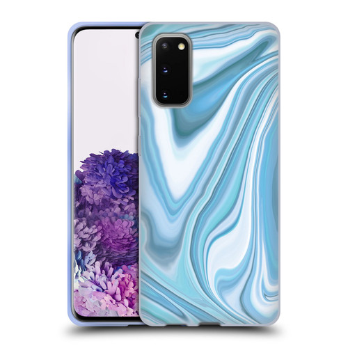 Suzan Lind Marble Light Blue Pastel Soft Gel Case for Samsung Galaxy S20 / S20 5G