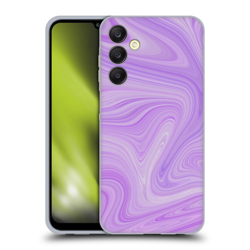 Suzan Lind Marble Swirls Purple White Soft Gel Case for Samsung Galaxy A25 5G