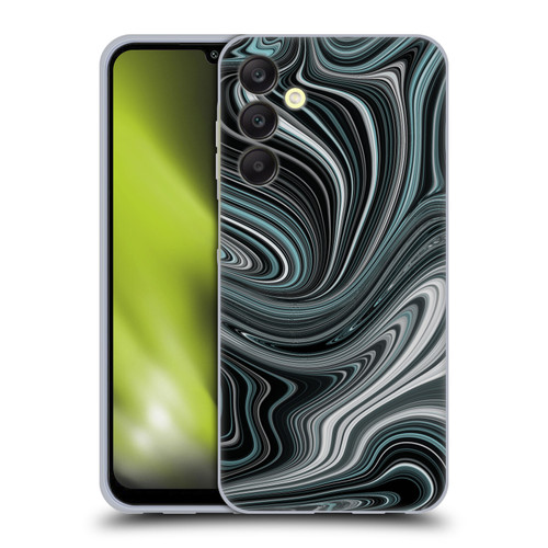 Suzan Lind Marble Swirls Teal And Black Soft Gel Case for Samsung Galaxy A25 5G