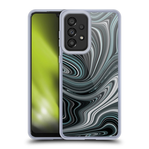 Suzan Lind Marble Swirls Teal And Black Soft Gel Case for Samsung Galaxy A33 5G (2022)