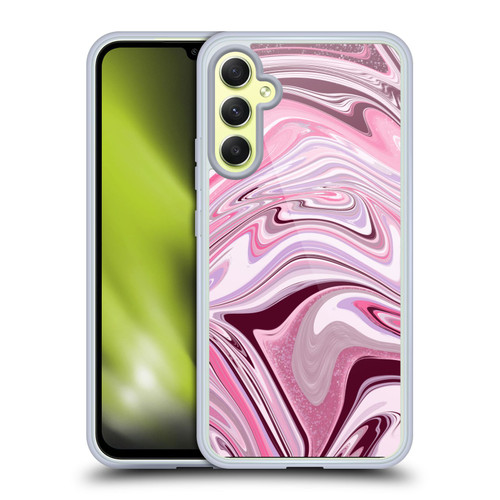 Suzan Lind Marble Swirls Pink Mauve Soft Gel Case for Samsung Galaxy A34 5G