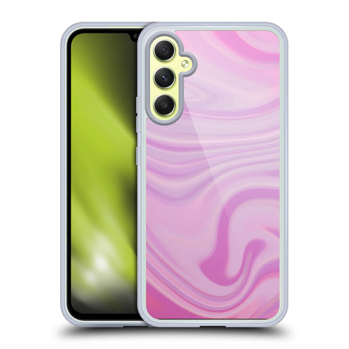 Suzan Lind Marble Swirls Pink Soft Gel Case for Samsung Galaxy A34 5G