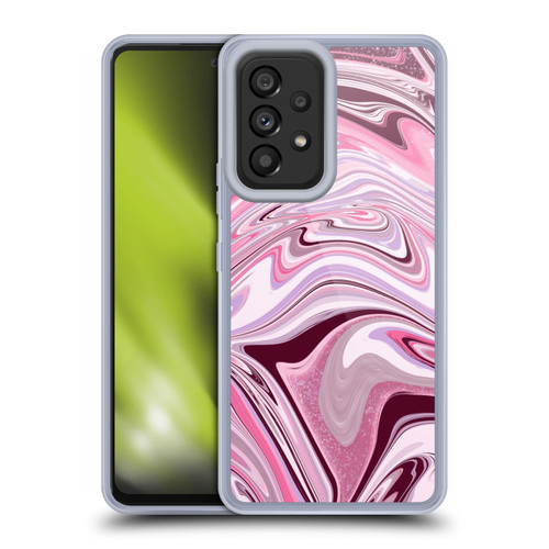 Suzan Lind Marble Swirls Pink Mauve Soft Gel Case for Samsung Galaxy A53 5G (2022)