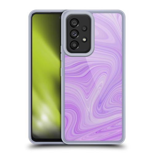 Suzan Lind Marble Swirls Purple White Soft Gel Case for Samsung Galaxy A53 5G (2022)