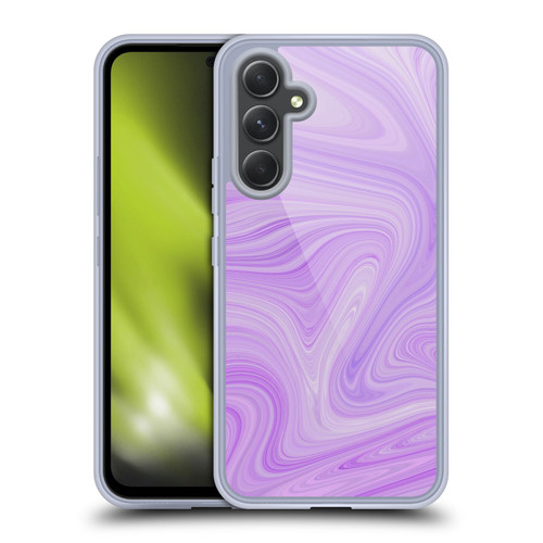 Suzan Lind Marble Swirls Purple White Soft Gel Case for Samsung Galaxy A54 5G
