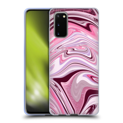 Suzan Lind Marble Swirls Pink Mauve Soft Gel Case for Samsung Galaxy S20 / S20 5G