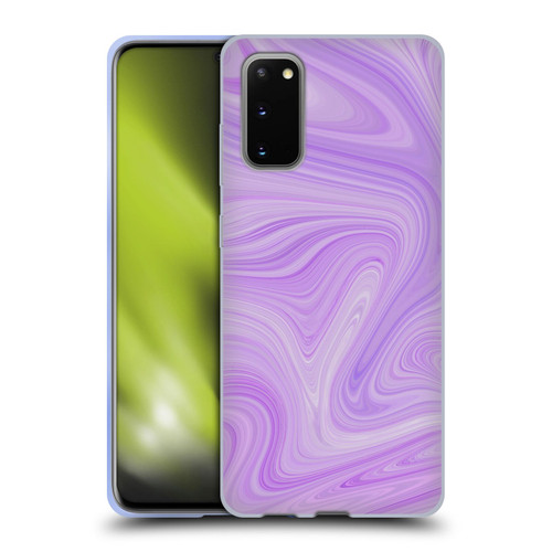 Suzan Lind Marble Swirls Purple White Soft Gel Case for Samsung Galaxy S20 / S20 5G