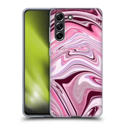 Suzan Lind Marble Swirls Pink Mauve Soft Gel Case for Samsung Galaxy S21 FE 5G & MagSafe