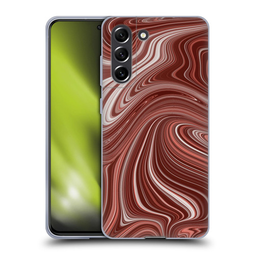 Suzan Lind Marble Swirls Red Soft Gel Case for Samsung Galaxy S21 FE 5G & MagSafe