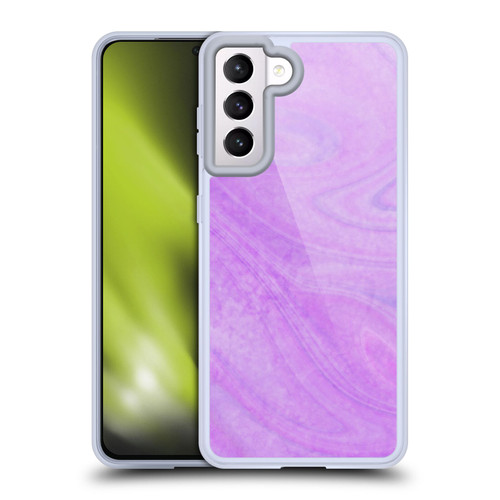Suzan Lind Marble Swirls Purple Pink Soft Gel Case for Samsung Galaxy S21 5G & MagSafe