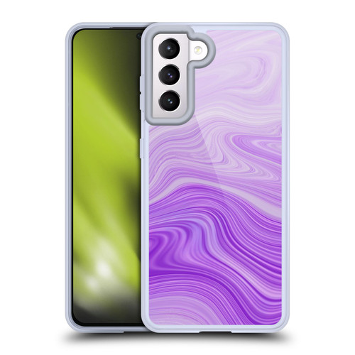 Suzan Lind Marble Swirls Purple Soft Gel Case for Samsung Galaxy S21 5G & MagSafe