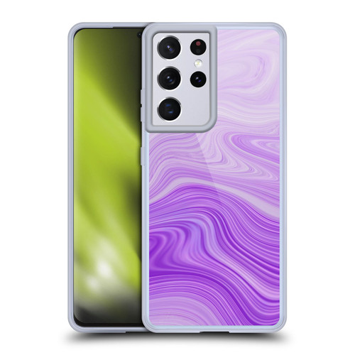 Suzan Lind Marble Swirls Purple Soft Gel Case for Samsung Galaxy S21 Ultra 5G & MagSafe