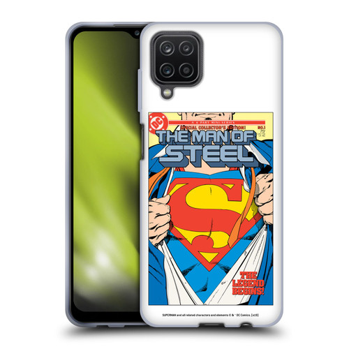 Superman DC Comics Famous Comic Book Covers The Man of Steel 1 Soft Gel Case for Samsung Galaxy A12 (2020)
