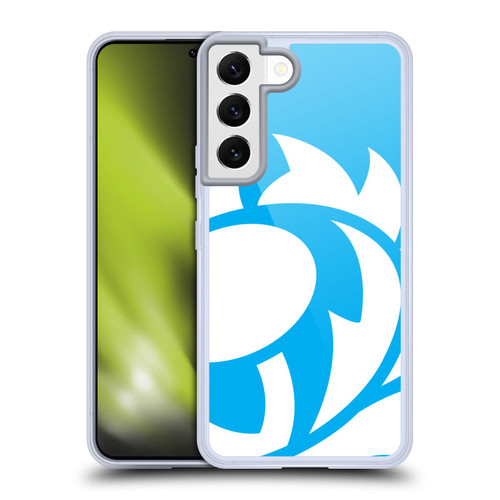 Scotland Rugby Oversized Thistle Sky Blue Soft Gel Case for Samsung Galaxy S22 5G & MagSafe
