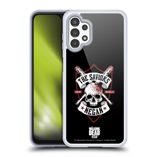 AMC The Walking Dead Negan Biker Art Bat Skull Soft Gel Case for Samsung Galaxy A13 (2022)
