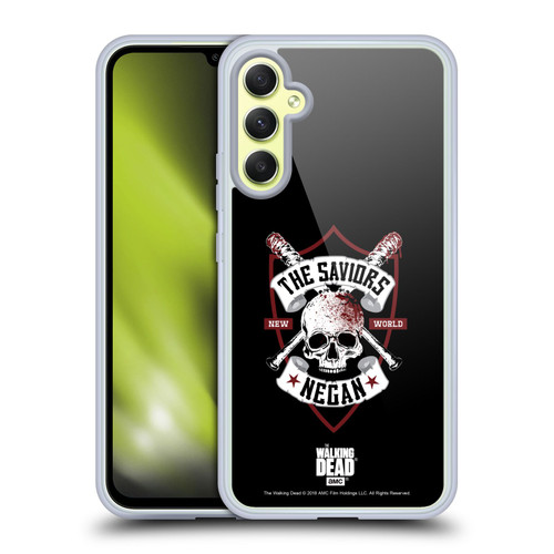 AMC The Walking Dead Negan Biker Art Bat Skull Soft Gel Case for Samsung Galaxy A34 5G
