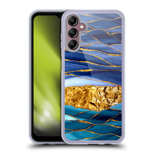 UtArt Dark Night Marble Golden Seas Soft Gel Case for Samsung Galaxy A14 5G
