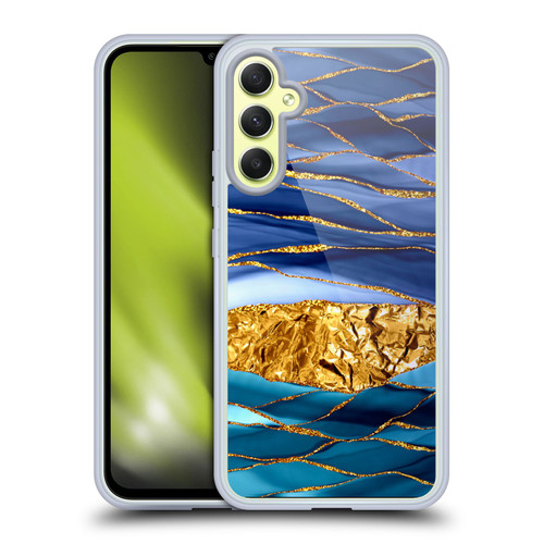 UtArt Dark Night Marble Golden Seas Soft Gel Case for Samsung Galaxy A34 5G