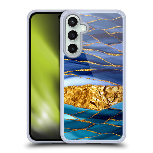 UtArt Dark Night Marble Golden Seas Soft Gel Case for Samsung Galaxy S23 FE 5G & MagSafe