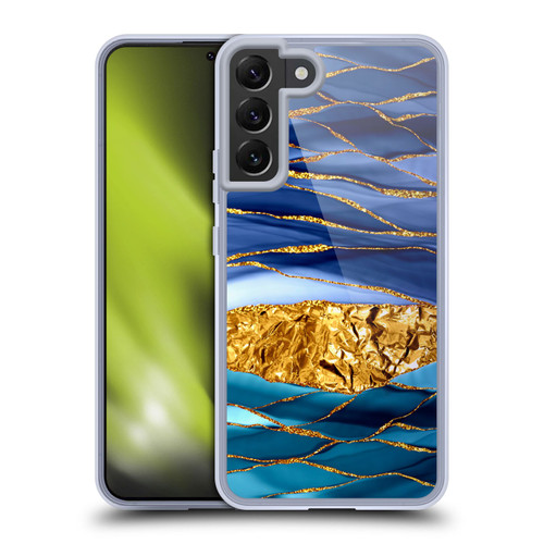 UtArt Dark Night Marble Golden Seas Soft Gel Case for Samsung Galaxy S22+ 5G & MagSafe