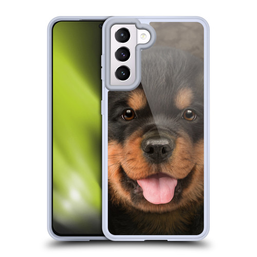 Vincent Hie Big Face Puppies Rottweiler Soft Gel Case for Samsung Galaxy S21 5G & MagSafe