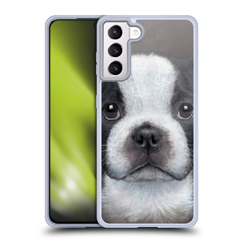 Vincent Hie Big Face Puppies French Bulldog Soft Gel Case for Samsung Galaxy S21+ 5G & MagSafe