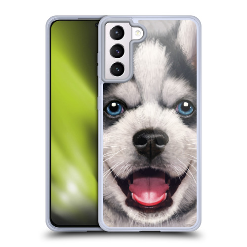 Vincent Hie Big Face Puppies Husky Soft Gel Case for Samsung Galaxy S21+ 5G & MagSafe