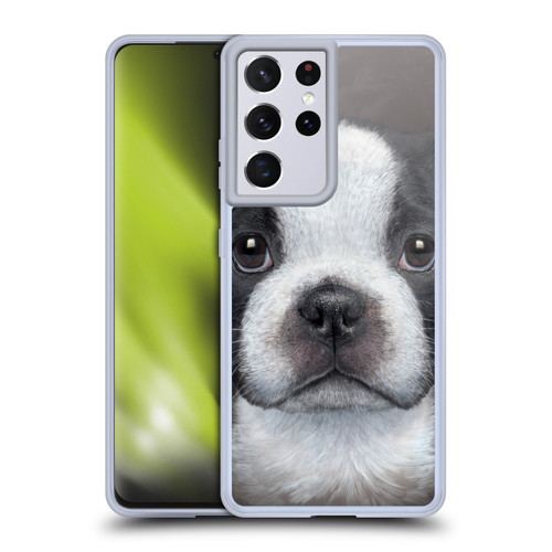 Vincent Hie Big Face Puppies French Bulldog Soft Gel Case for Samsung Galaxy S21 Ultra 5G & MagSafe