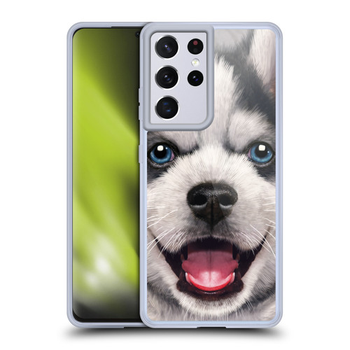 Vincent Hie Big Face Puppies Husky Soft Gel Case for Samsung Galaxy S21 Ultra 5G & MagSafe