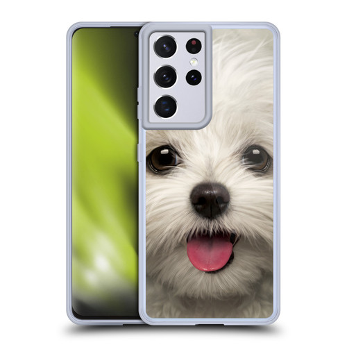 Vincent Hie Big Face Puppies Maltese Soft Gel Case for Samsung Galaxy S21 Ultra 5G & MagSafe