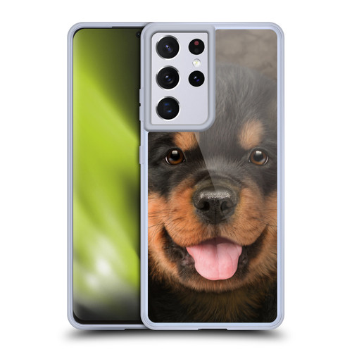 Vincent Hie Big Face Puppies Rottweiler Soft Gel Case for Samsung Galaxy S21 Ultra 5G & MagSafe