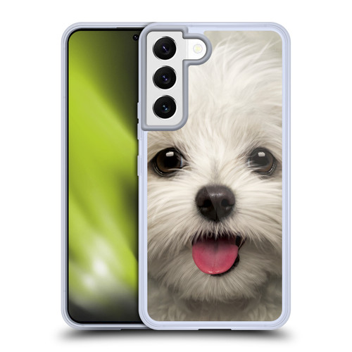 Vincent Hie Big Face Puppies Maltese Soft Gel Case for Samsung Galaxy S22 5G & MagSafe