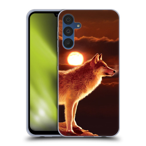Vincent Hie Animals Sunset Wolf Soft Gel Case for Samsung Galaxy A15 & MagSafe