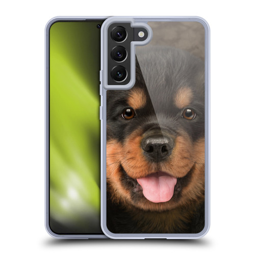 Vincent Hie Big Face Puppies Rottweiler Soft Gel Case for Samsung Galaxy S22+ 5G & MagSafe
