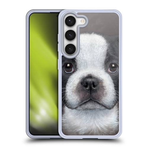 Vincent Hie Big Face Puppies French Bulldog Soft Gel Case for Samsung Galaxy S23 5G & MagSafe