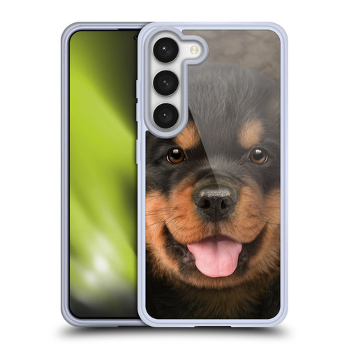 Vincent Hie Big Face Puppies Rottweiler Soft Gel Case for Samsung Galaxy S23 5G & MagSafe