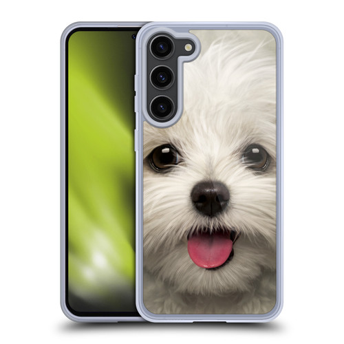 Vincent Hie Big Face Puppies Maltese Soft Gel Case for Samsung Galaxy S23+ 5G & MagSafe