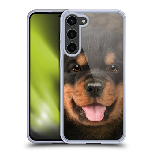 Vincent Hie Big Face Puppies Rottweiler Soft Gel Case for Samsung Galaxy S23+ 5G & MagSafe