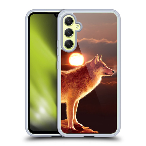 Vincent Hie Animals Sunset Wolf Soft Gel Case for Samsung Galaxy A34 5G