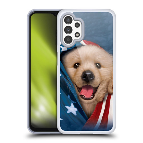 Vincent Hie Canidae Patriotic Golden Retriever Soft Gel Case for Samsung Galaxy A13 (2022)